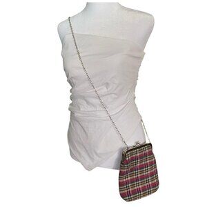 Nanette Lepore Plaid Crossbody Purse Pink Checkered Shoulder Bag